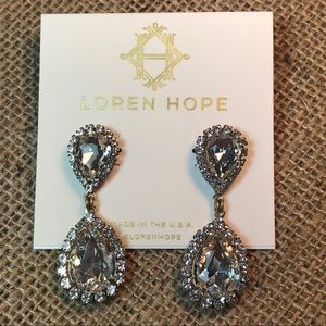 Loren Hope Clear Glass Earrings 18k Finish